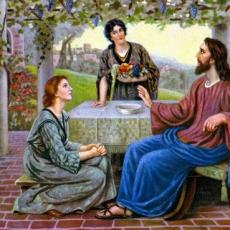 Jesus with Martha and Mary